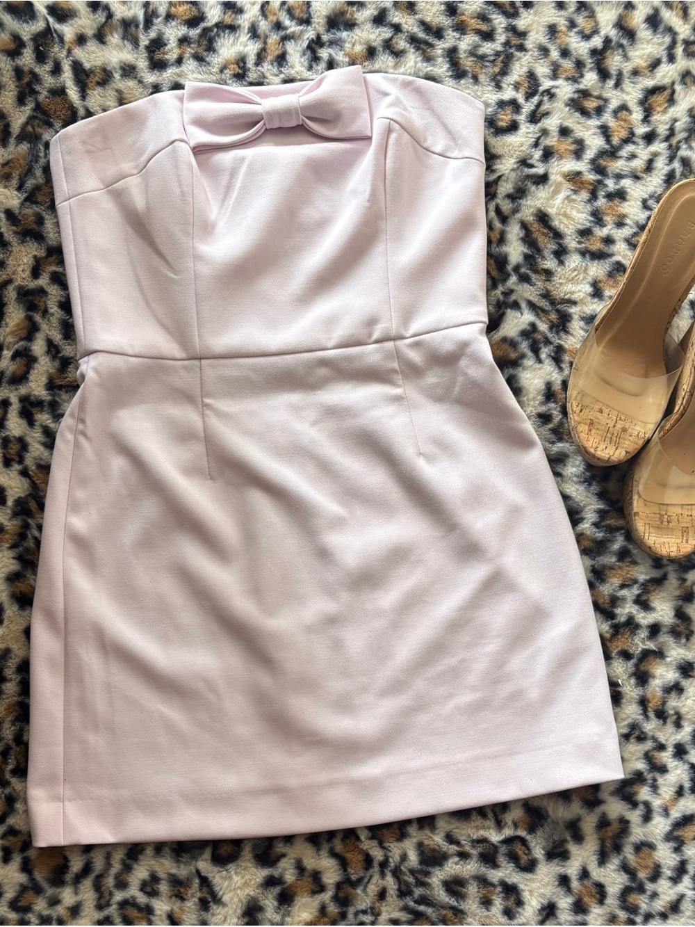 French Connection Pale Pink Zip-Back Dress